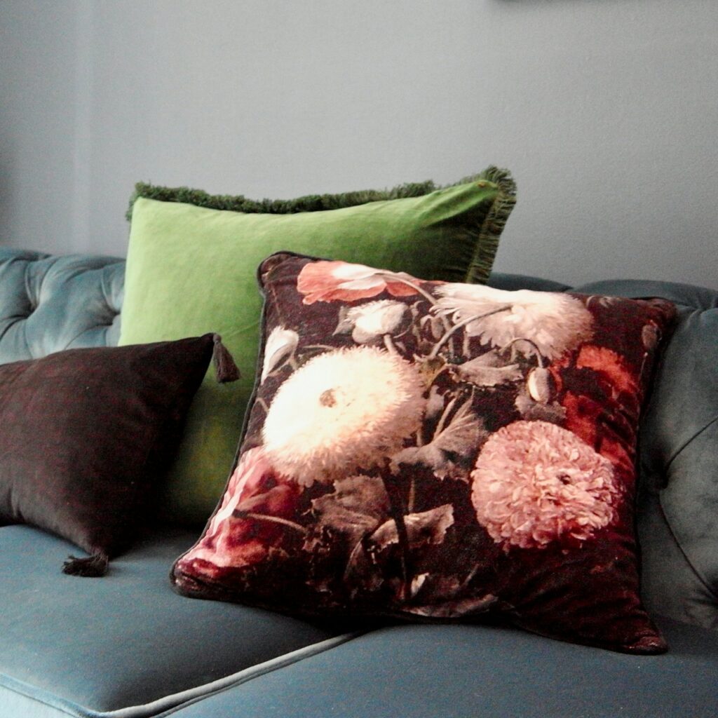 Embroidered Velvet Cushion Cover Set